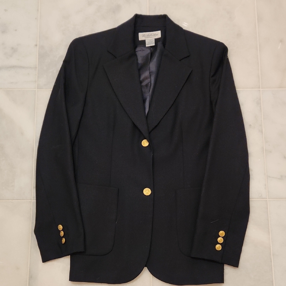Navy Blue Blazer with Gold Buttons